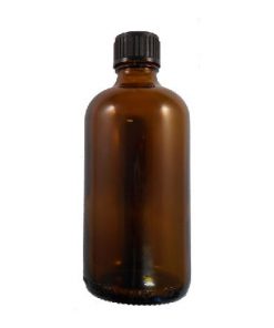 100ml Glass Amber Bottle - Black Dropper Cap