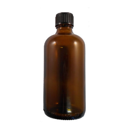 100ml Glass Amber Bottle - Black Dropper Cap