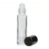 10ml clear rollerball bottle with roller insert & black cap